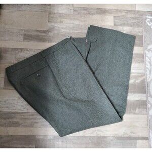 Men's Vintage Sears Perma Press Wool Pants 36x30 Olive Green